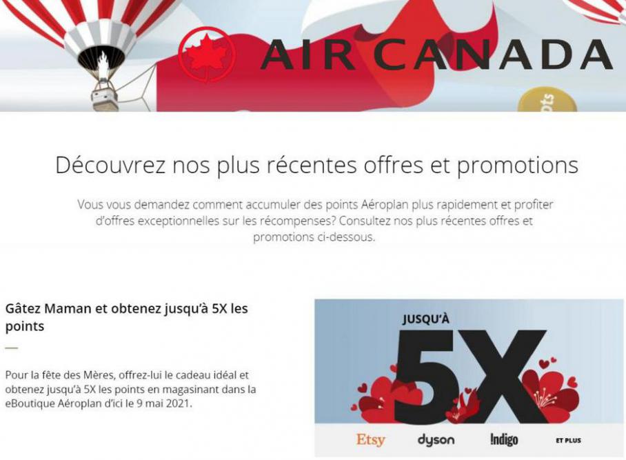 Récentes offres et promotions . Air Canada (2021-05-11-2021-05-11)