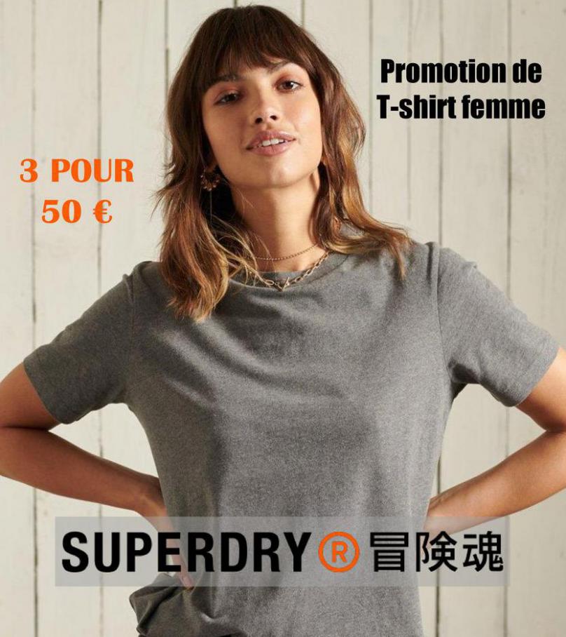 Promotion de T-shirt femme. Superdry (2021-07-07-2021-07-07)