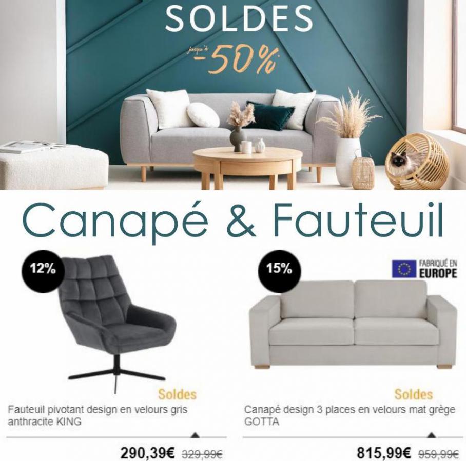 Canapé & Fauteuil SOLDES. Miliboo (2022-01-20-2022-01-20)