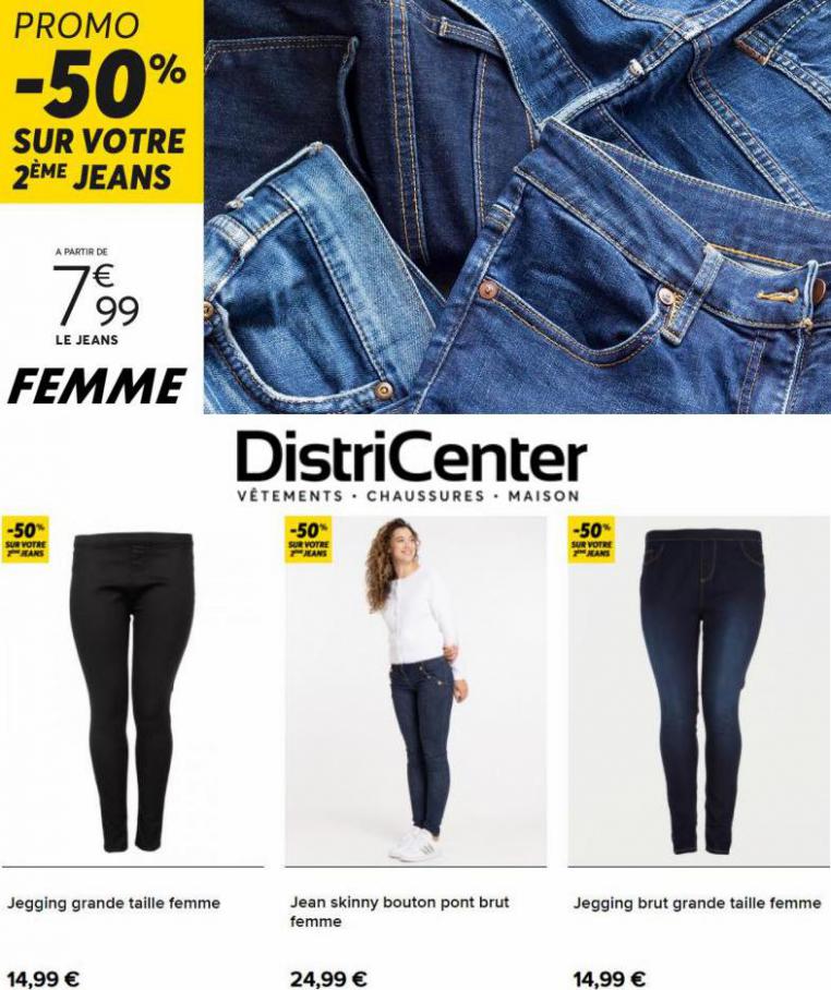 PROMO -50 % sur votre 2ème jeans FEMME. DistriCenter (2022-02-28-2022-02-28)