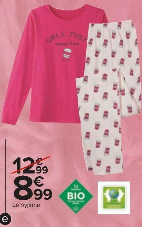 Tex pyjama femme, Carrefour Fevrier 2022