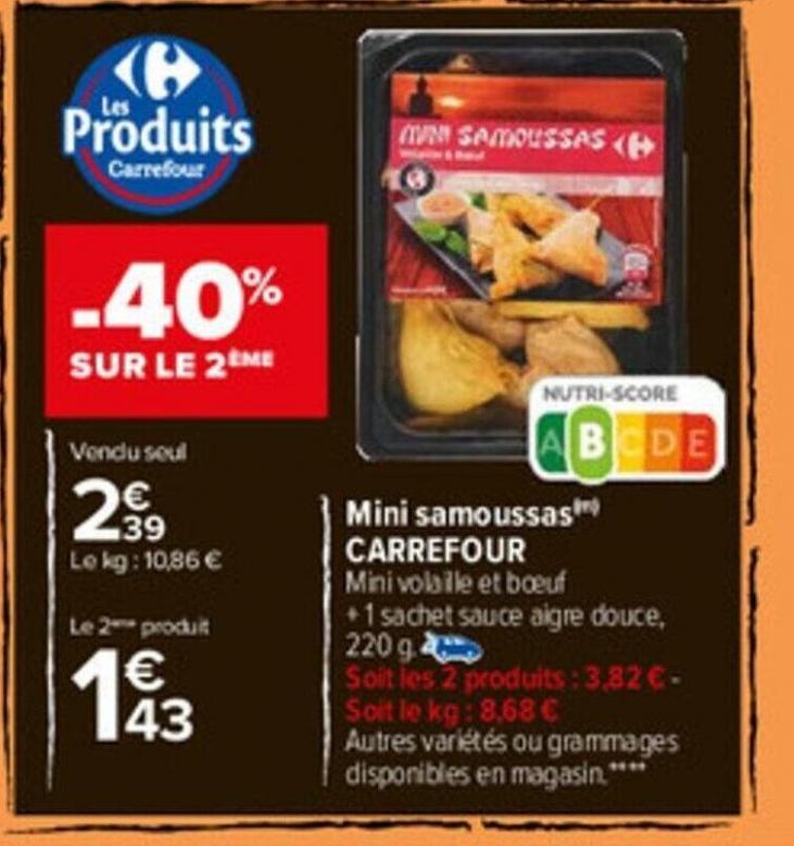 Mini Samoussas, Carrefour Market Mars 2022