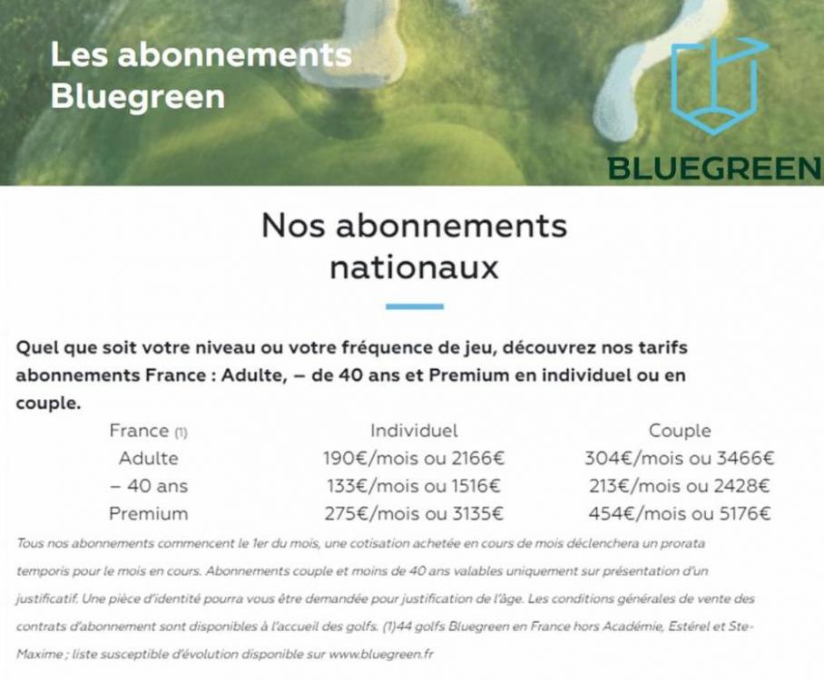Les abonnements Bluegreen. Blue Green (2022-04-30-2022-04-30)
