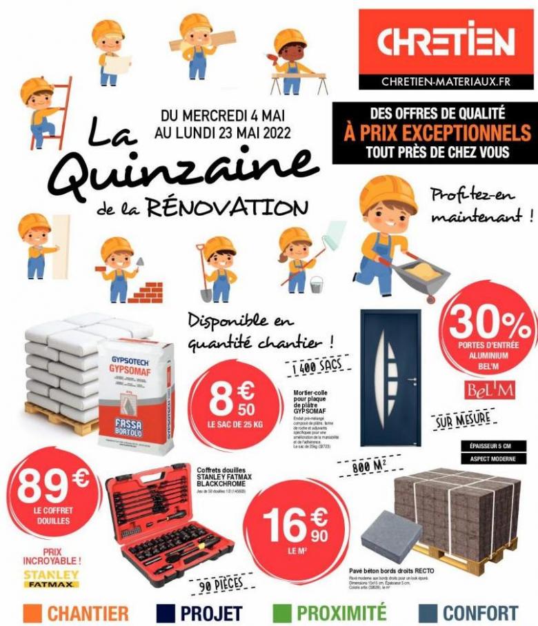 LA QUINZAINE DE LA RÉNOVATION !. Chretien Matériaux (2022-05-23-2022-05-23)
