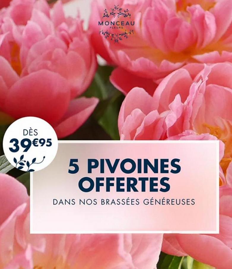 5 pivoines offertes. Monceau Fleurs (2022-06-26-2022-06-26)
