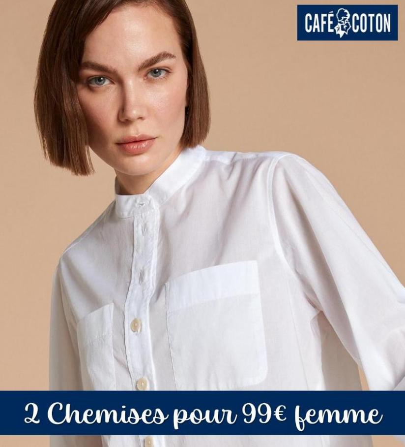 2 Chemises pour 99€ femme. Café Coton (2022-07-21-2022-07-21)