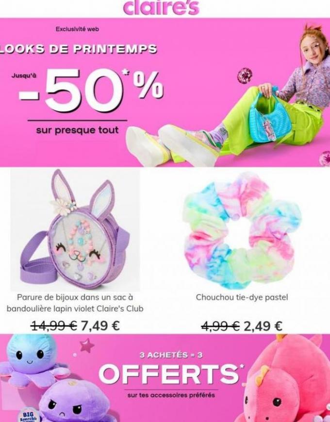 Offres Speciales -50%!. Claire's (2023-04-04-2023-04-04)