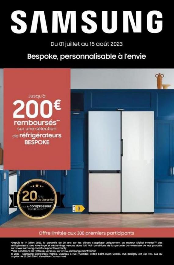 Jusqu’à 200€ remboursés sur une sélection de réfrigérateurs BESPOKE. Boulanger (2023-08-15-2023-08-15)