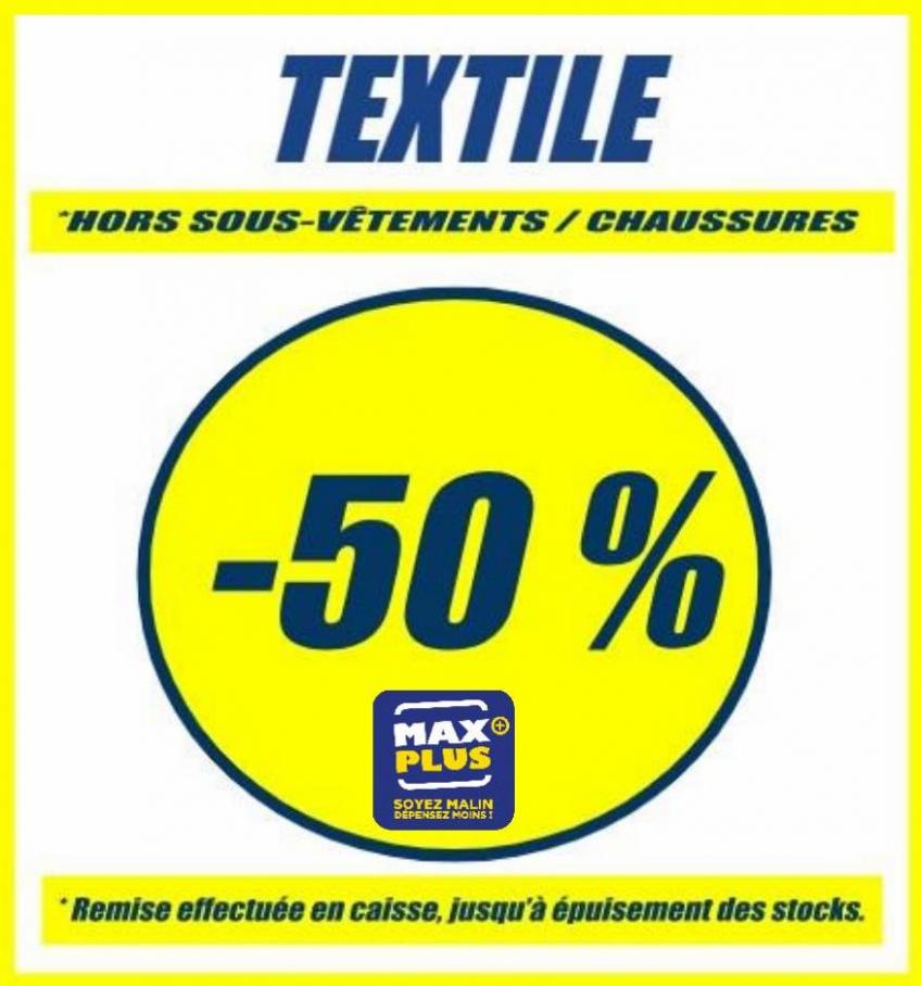 Offres Textile, Toile Cirée & Surgelés. Max Plus (2023-08-20-2023-08-20)