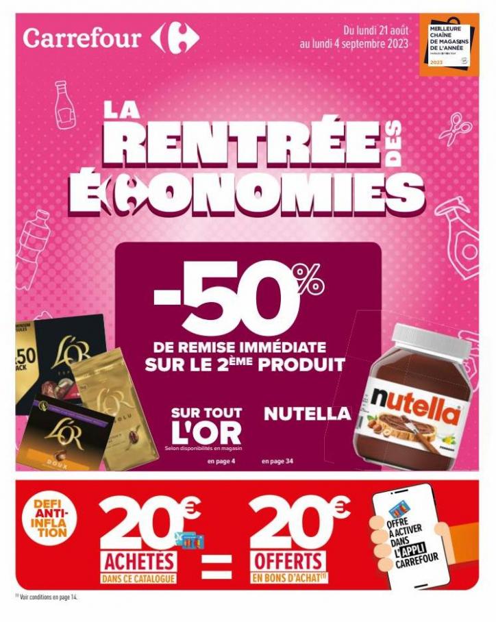 LA RENTRÉE DES ÉCONOMIES. Carrefour (2023-09-04-2023-09-04)