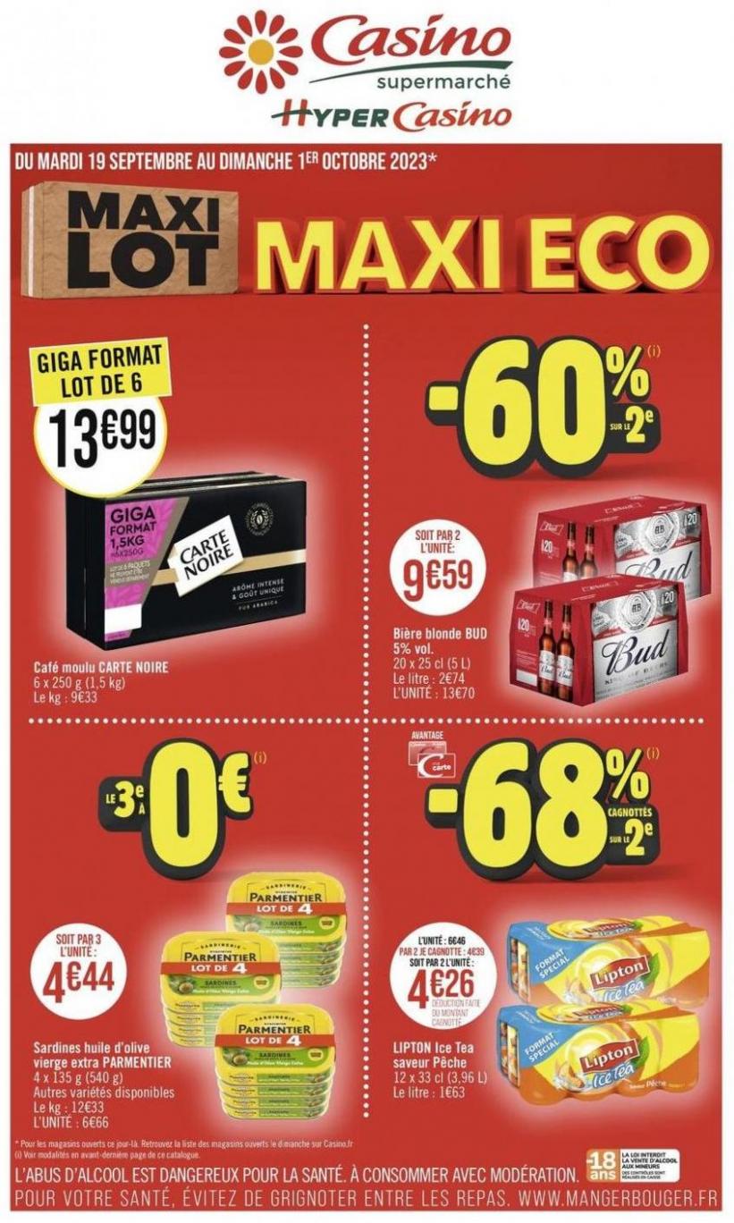 Maxi Lot Maxi Eco. Casino Supermarchés (2023-10-01-2023-10-01)