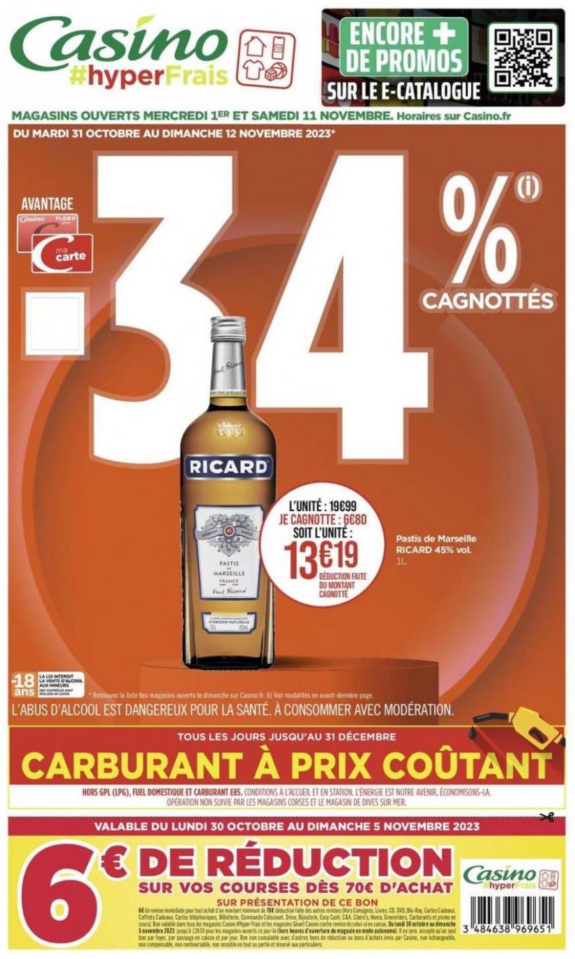 -34% Cagnottes. Géant Casino (2023-11-12-2023-11-12)