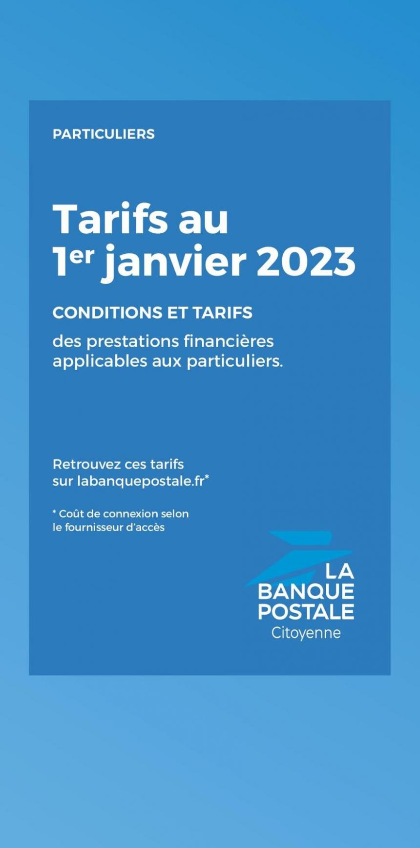 Tarifs Particuliers 2023. La Banque Postale (2023-12-31-2023-12-31)