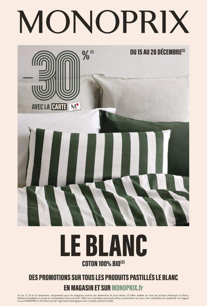 Le Blanc Coton 100% Bio. Monoprix (2023-12-28-2023-12-28)