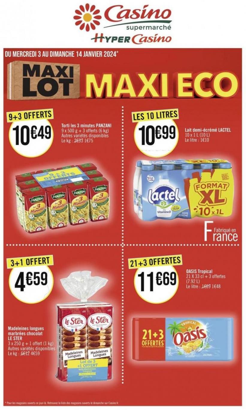 Maxi Lot Maxi Eco. Casino Supermarchés (2024-01-14-2024-01-14)