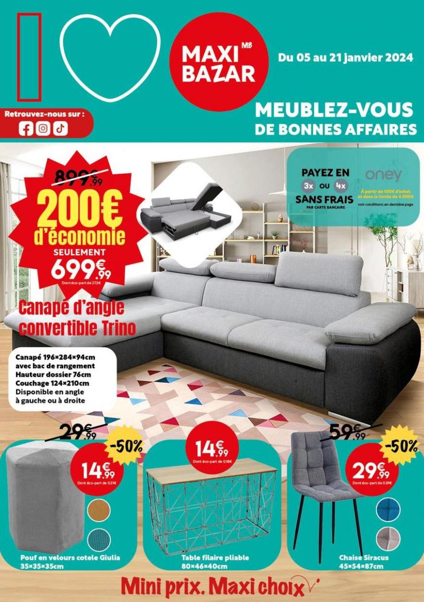 Meublez-Vous De Bonnes Affaires. Maxi Bazar (2024-01-21-2024-01-21)