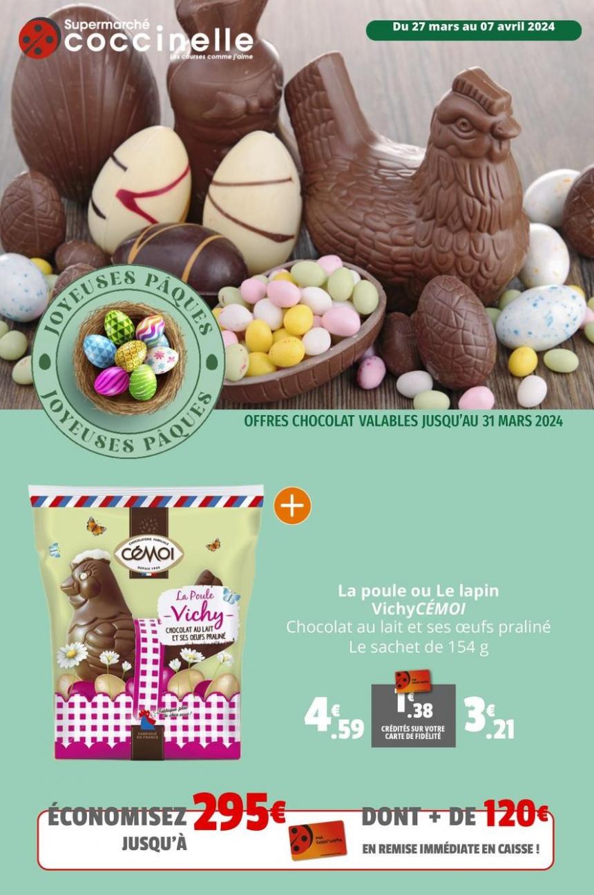 Offres Chocolat Valables. Coccinelle Supermarché (2024-04-07-2024-04-07)