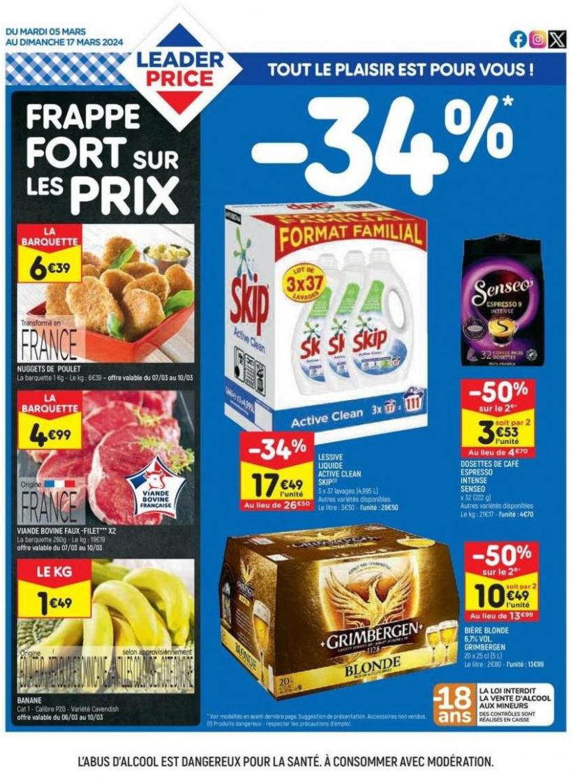 Frappe Fort Sur Les Prix. Leader Price (2024-03-17-2024-03-17)