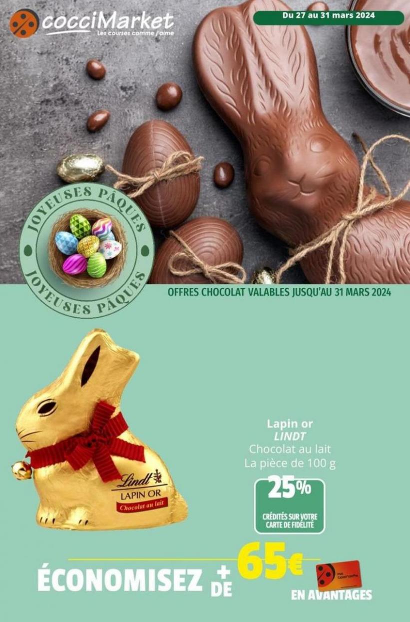 Offres Chocolat Valables. Coccimarket (2024-03-31-2024-03-31)