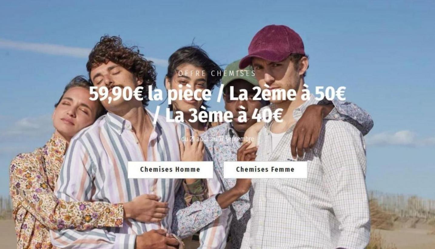 Offre Chemises 59,90€ La Pièce / La 2Ème À 50€ / La 3Ème À 40€. Mise au Green (2024-09-07-2024-09-07)